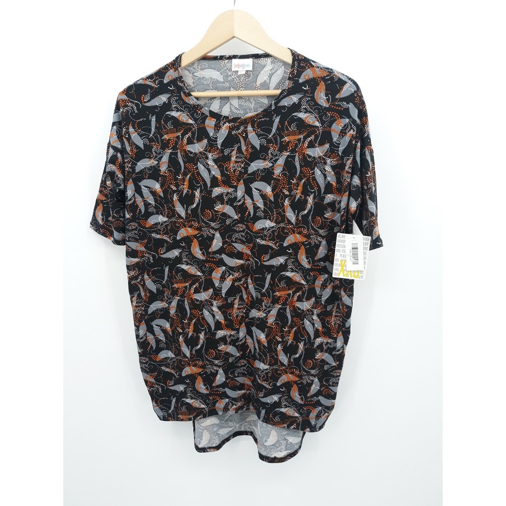 NWT LuLaRoe Irma black/orange/gray print size XXS